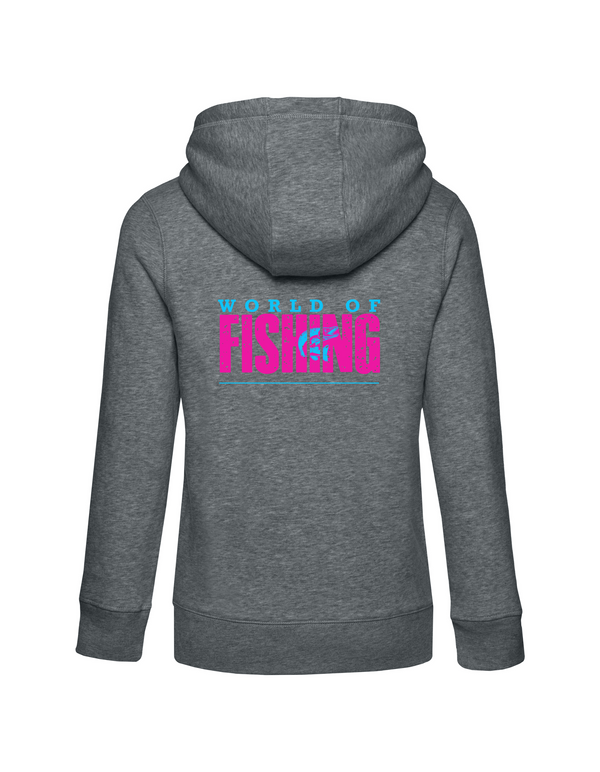 Zip-Hoodie Damen "World of Fishing" - Hecht