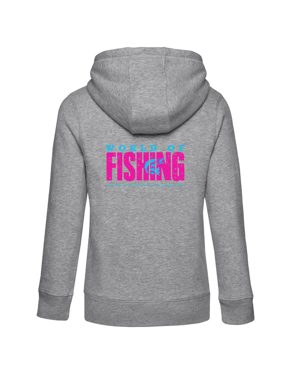 Zip-Hoodie Damen "World of Fishing" - Hecht