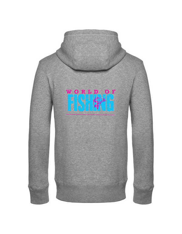 Zip-Hoodie Herren "World of Fishing" - Zander