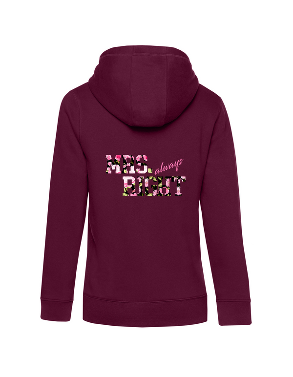 Zip-Hoodie Damen "Mrs. (always) Right"