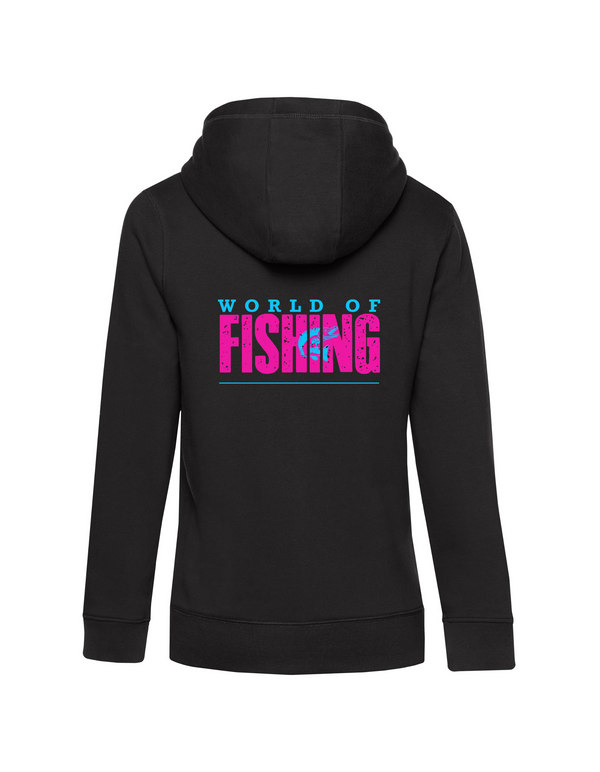 Zip-Hoodie Damen "World of Fishing" - Hecht