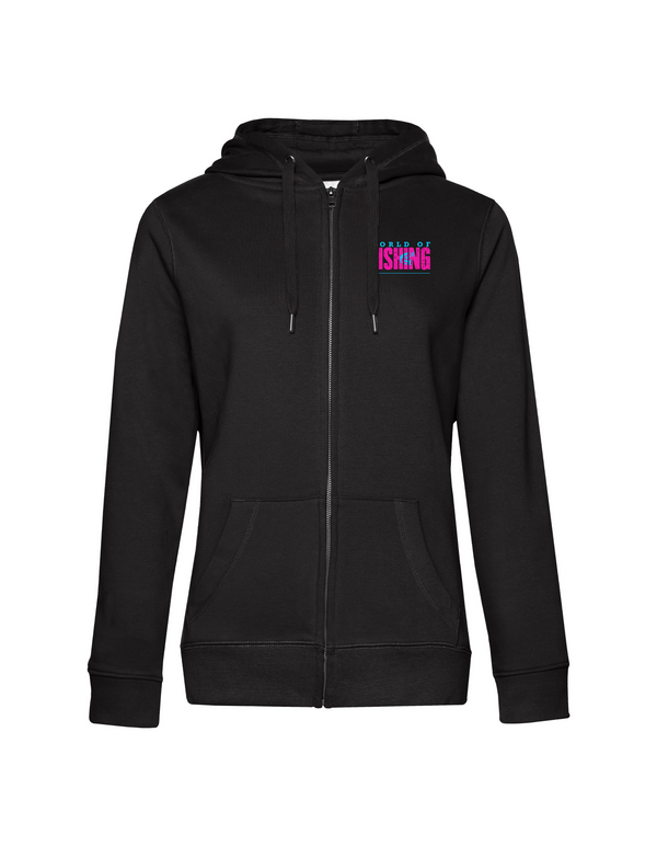 Zip-Hoodie Damen "World of Fishing" - Hecht