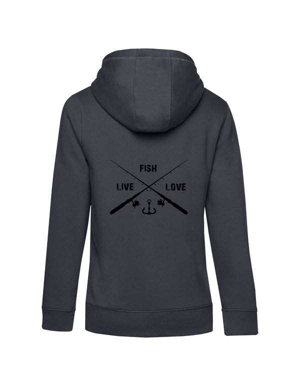 Zip-Hoodie Damen "Live.Love.Fish"