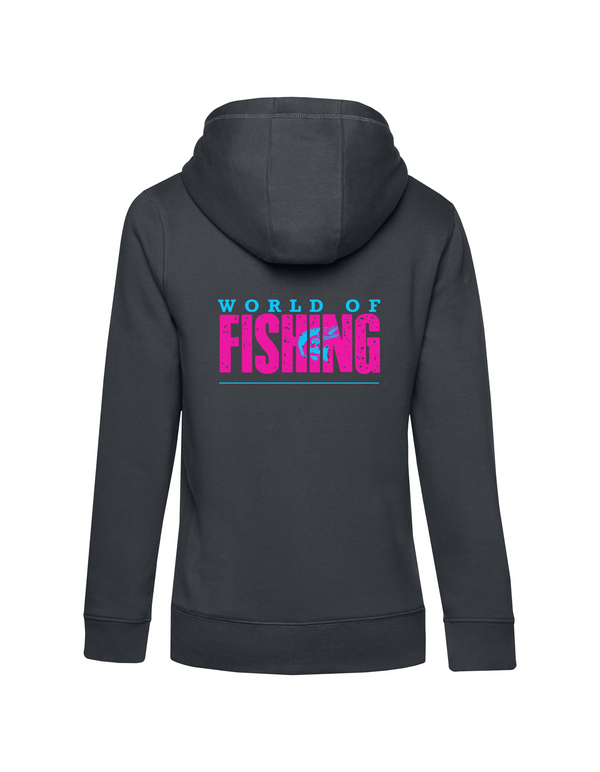 Zip-Hoodie Damen "World of Fishing" - Hecht