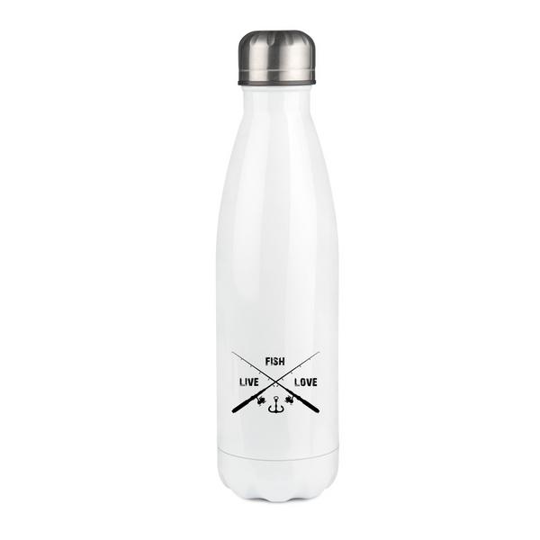 Thermos flask white "Live.Fish.Love"