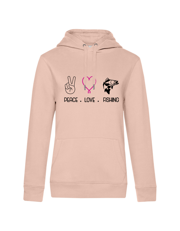 Hoodie Damen "Peace.Love.Fishing" - Zander