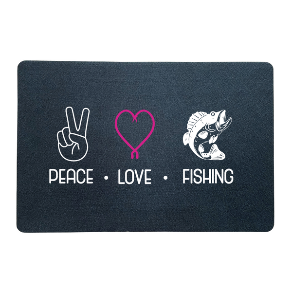 Fußmatte "Peace.Love.Fishing" pink