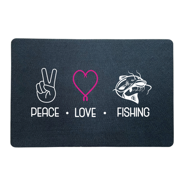 Fußmatte "Peace.Love.Fishing" pink