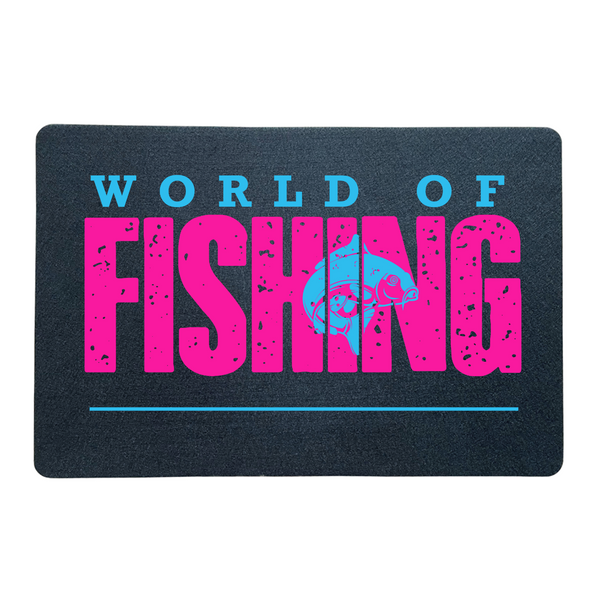 Fußmatte "World of fishing" pink