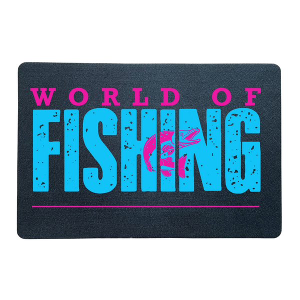 Fußmatte "World of fishing" blau