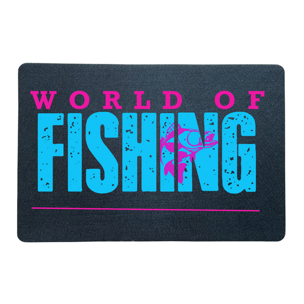 Fußmatte "World of fishing" blau