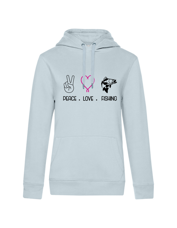 Hoodie Damen "Peace.Love.Fishing" - Zander