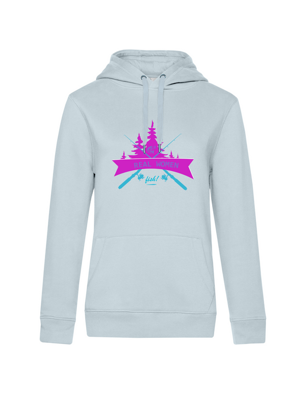 Hoodie Damen "Real women fish" - Hecht