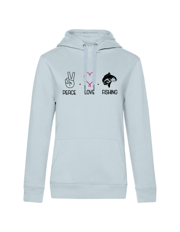 Hoodie Damen "Peace.Love.Fishing" - Karpfen