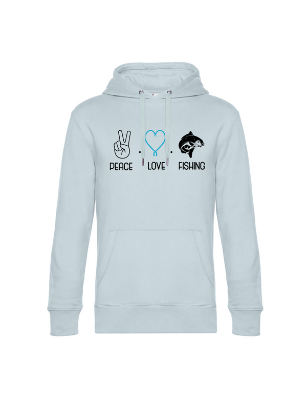 Hoodie Herren "Peace.Love.Fishing" - Karpfen