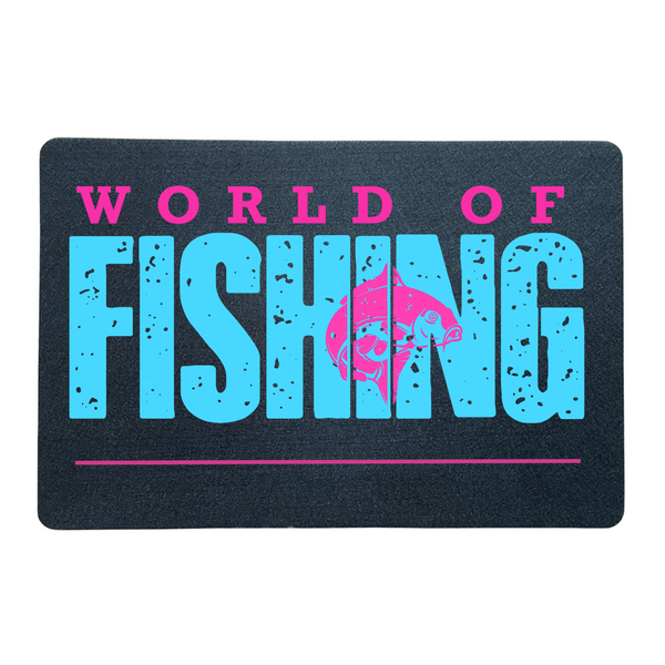 Fußmatte "World of fishing" blau