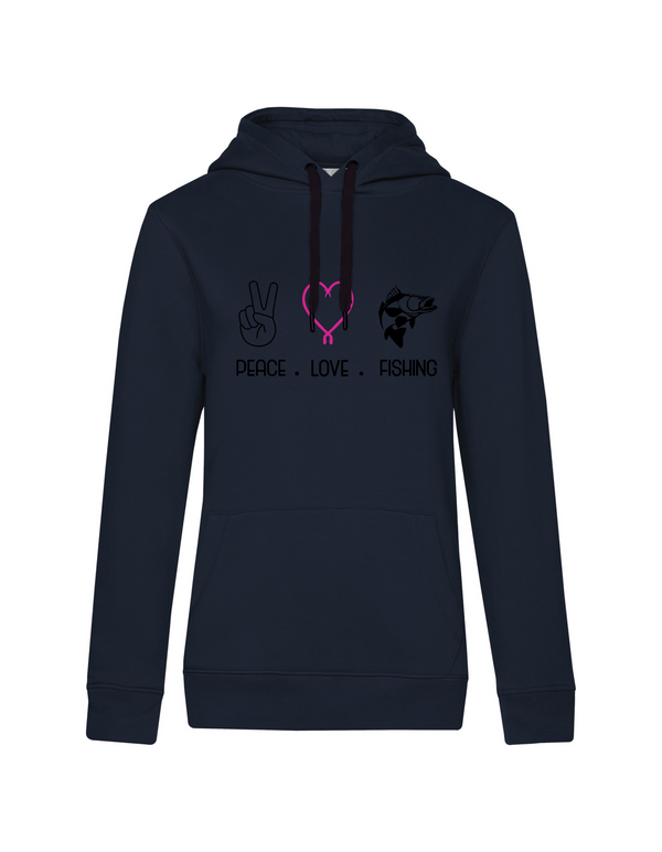 Hoodie Damen "Peace.Love.Fishing" - Zander