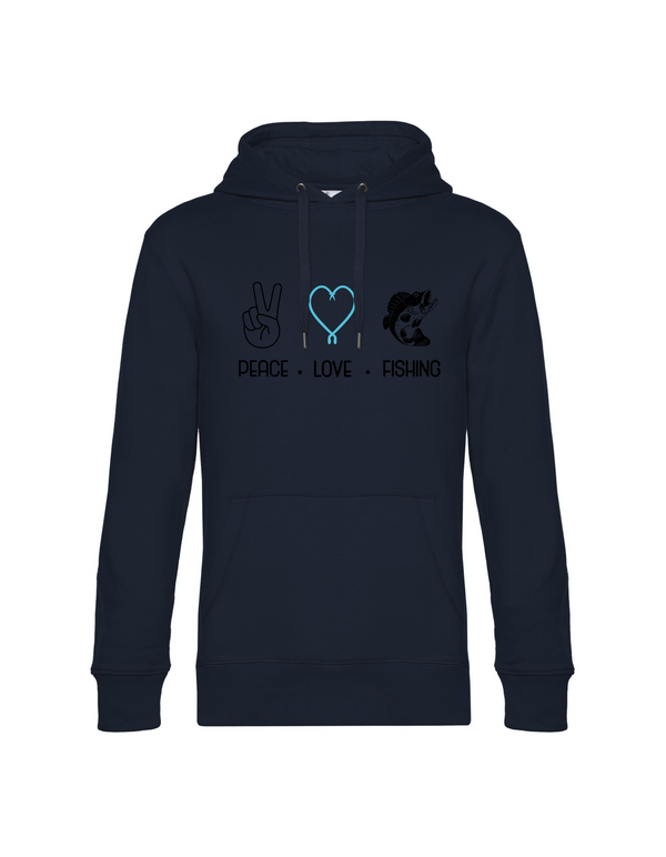 Hoodie Herren "Peace.Love.Fishing" - Barsch