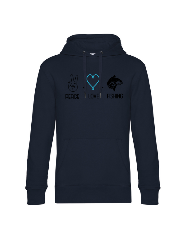 Hoodie Herren "Peace.Love.Fishing" - Karpfen