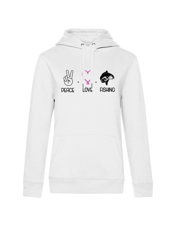 Hoodie Damen "Peace.Love.Fishing" - Karpfen