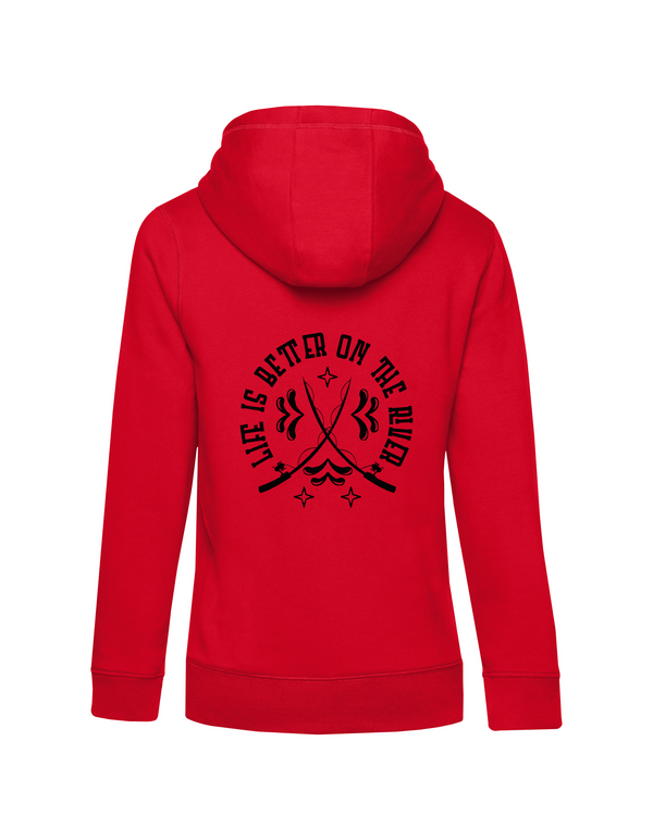 Zip-Hoodie Damen "Life is better on the river"