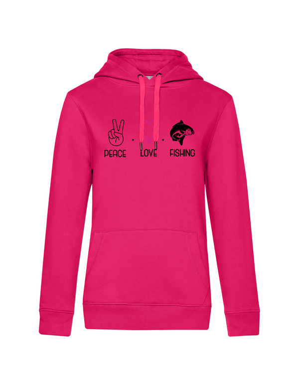 Hoodie Damen "Peace.Love.Fishing" - Karpfen