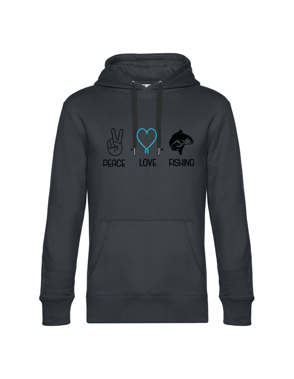 Hoodie Herren "Peace.Love.Fishing" - Karpfen