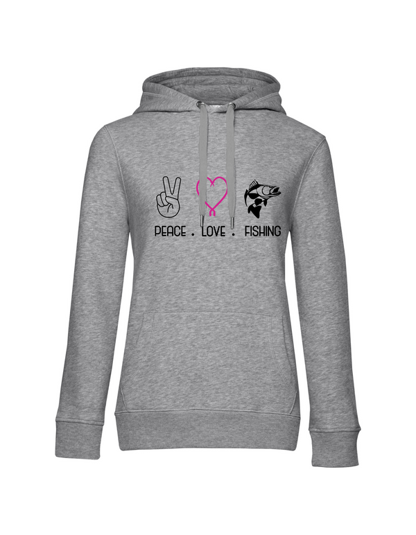 Hoodie Damen "Peace.Love.Fishing" - Zander