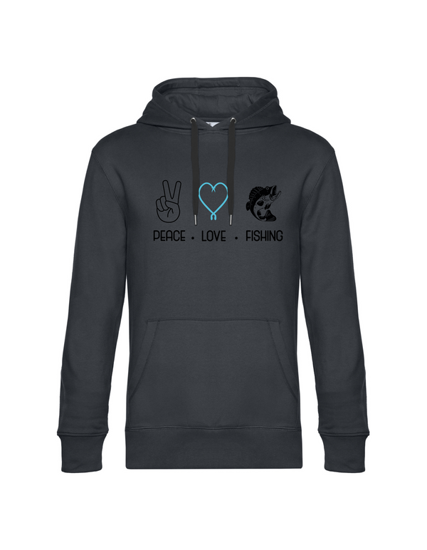 Hoodie Herren "Peace.Love.Fishing" - Barsch