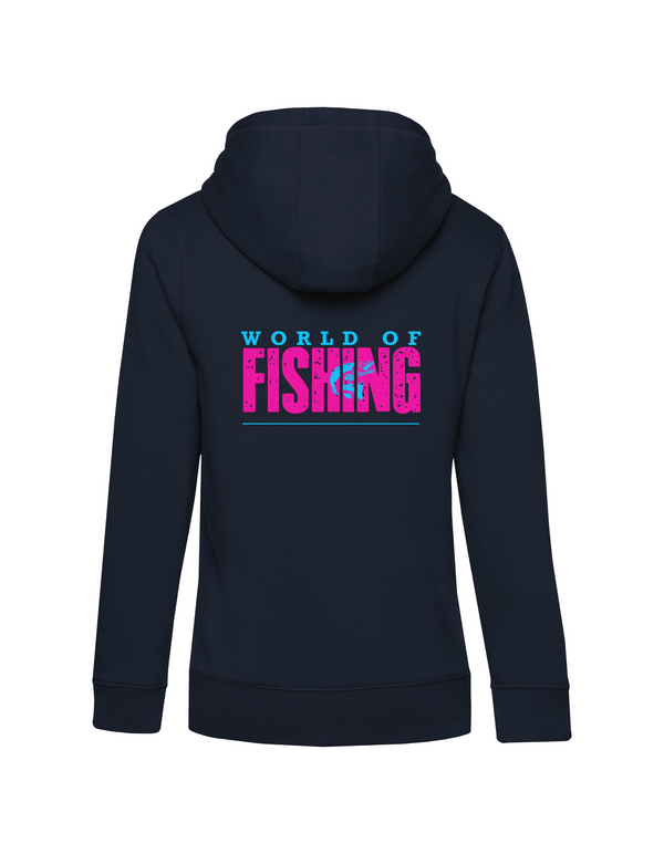 Zip-Hoodie Damen "World of Fishing" - Hecht