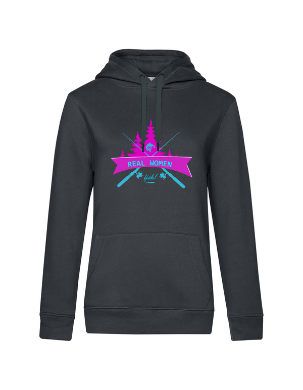 Hoodie Damen "Real women fish" - Karpfen