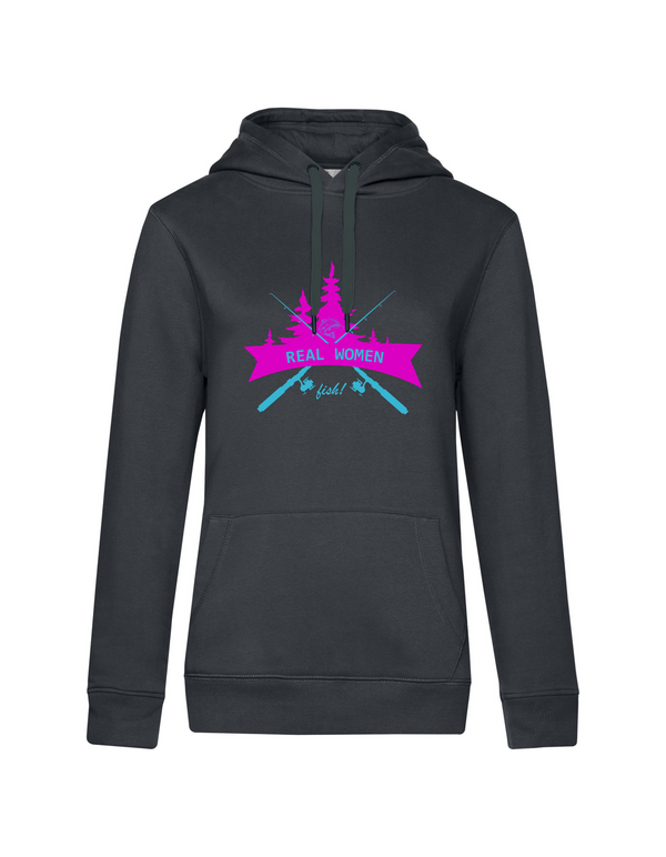 Hoodie Damen "Real women fish" - Wels