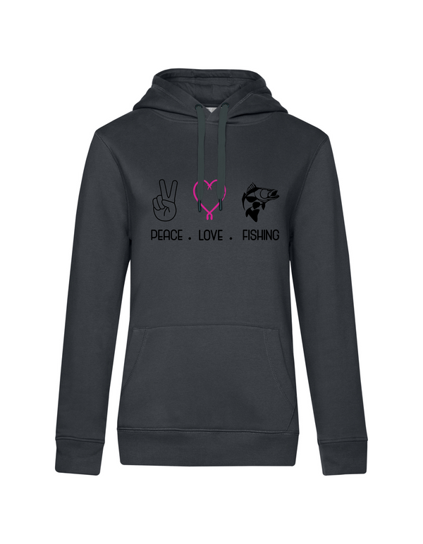 Hoodie Damen "Peace.Love.Fishing" - Zander