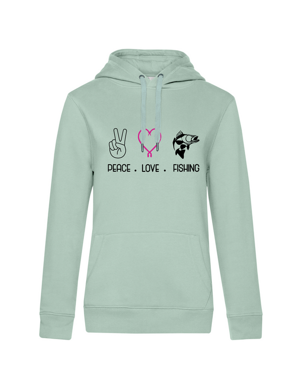 Hoodie Damen "Peace.Love.Fishing" - Zander