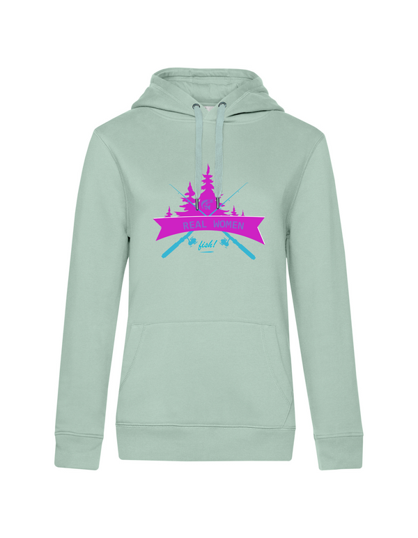 Hoodie Damen "Real women fish" - Hecht