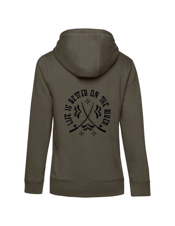 Zip-Hoodie Damen "Life is better on the river"