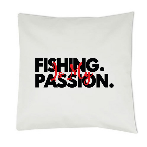 Kissen weiß "Fishing is my passion"